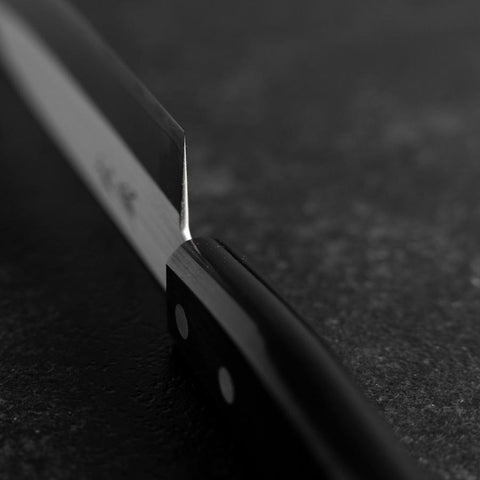 Santoku SLD Poliert Schwarzer Westlicher Griff 165mm (Tsuba Nashi)-[Musashi]-[Japan-Küchenmesser]