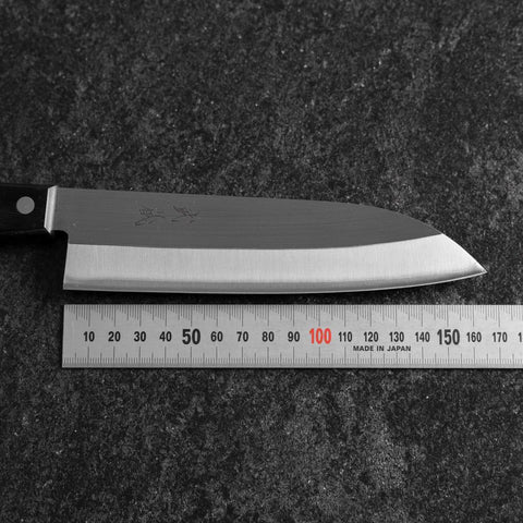 Santoku SLD Poliert Schwarzer Westlicher Griff 165mm (Tsuba Nashi)-[Musashi]-[Japan-Küchenmesser]