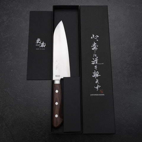 Santoku SLD Poliert Westlicher Mahagoni Griff 165mm-[Musashi]-[Japan-Küchenmesser]