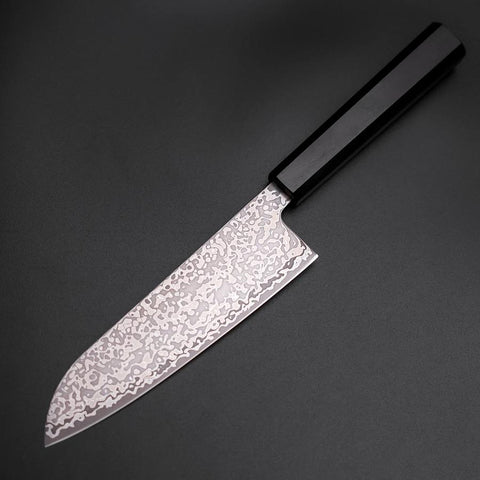 Santoku SLD Schwarzer Damast Ebenholz Griff 170mm-[Musashi]-[Japan-Küchenmesser]