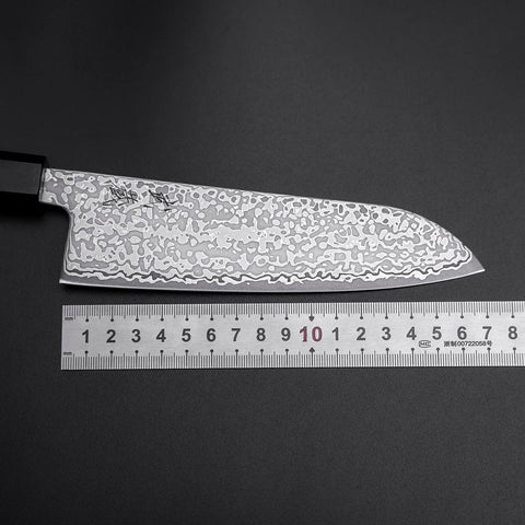 Santoku SLD Schwarzer Damast Ebenholz Griff 170mm-[Musashi]-[Japan-Küchenmesser]