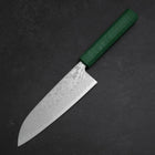 Santoku SLD Wave Nickel Damascus Green Urushi Handle 165mm (6.5”)-[Musashi]-[Japan-Küchenmesser]
