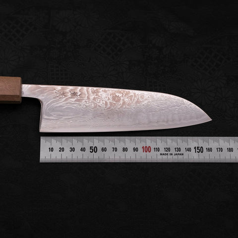 Santoku SLD Wellen Nickel Damast Weißer Urushi Griff 165mm-[Musashi]-[Japan-Küchenmesser]