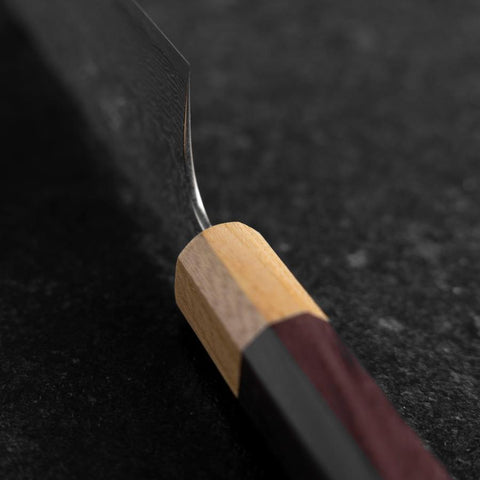 Santoku SPG-Strix Damascus Shitan Handle 165mm (6.5”)-[Musashi]-[Japanese-Kitchen-Knives]