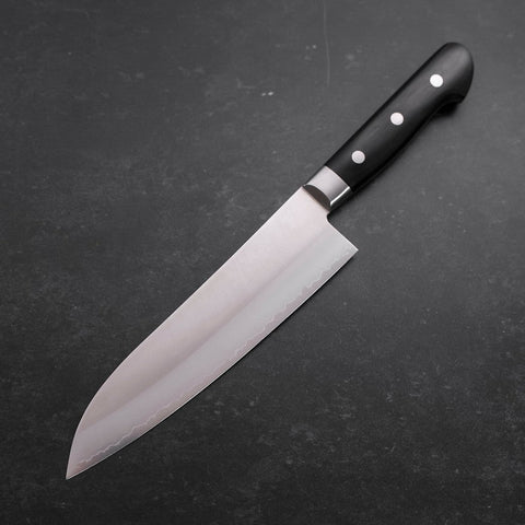 Santoku Schweden-Stahl Poliert Schwarzer Westlicher Griff 180mm-[Musashi]-[Japan-Küchenmesser]