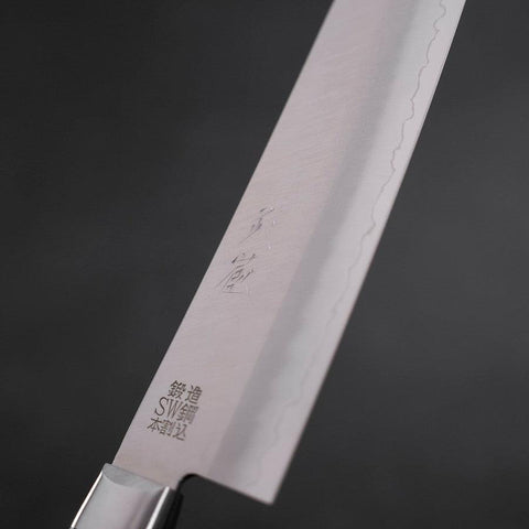 Santoku Schweden-Stahl Poliert Schwarzer Westlicher Griff 180mm-[Musashi]-[Japan-Küchenmesser]
