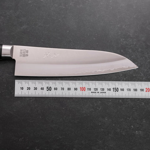 Santoku Schweden-Stahl Poliert Schwarzer Westlicher Griff 180mm-[Musashi]-[Japan-Küchenmesser]