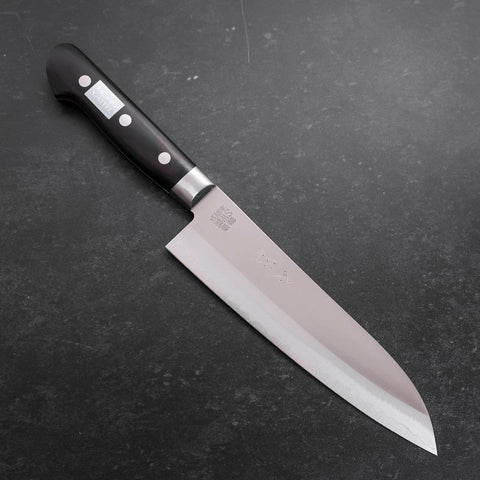 Santoku Schweden-Stahl Poliert Schwarzer Westlicher Griff 180mm-[Musashi]-[Japan-Küchenmesser]