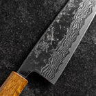 Santoku Schwedenstahl Kagami Nashiji Washi Damast Yaki Urushi Griff 165mm-[Musashi]-[Japan-Küchenmesser]