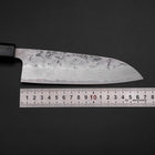 Santoku Schwedenstahl Nashiji Washi Damast Dunkelbauer Urushi Griff 165mm-[Musashi]-[Japan-Küchenmesser]