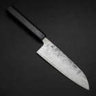 Santoku Schwedenstahl Nashiji Washi Damast Dunkelbauer Urushi Griff 165mm-[Musashi]-[Japan-Küchenmesser]