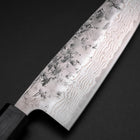 Santoku Schwedenstahl Nashiji Washi Damast Dunkelblauer Urushi Griff 165mm-[Musashi]-[Japan-Küchenmesser]