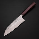 Santoku Schweden-Stahl Nashiji Washi Damast Lila Urushi Griff 165mm-[Musashi]-[Japan-Küchenmesser]