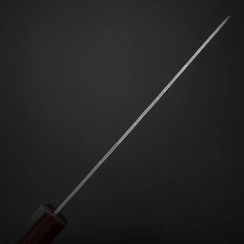 Santoku Schweden-Stahl Nashiji Washi Damast Lila Urushi Griff 165mm-[Musashi]-[Japan-Küchenmesser]