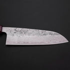 Santoku Schweden-Stahl Nashiji Washi Damast Lila Urushi Griff 165mm-[Musashi]-[Japan-Küchenmesser]