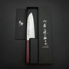 Santoku Schweden-Stahl Nashiji Washi Damast Lila Urushi Griff 165mm-[Musashi]-[Japan-Küchenmesser]