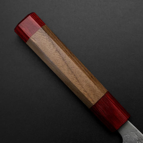 Santoku Schwedenstahl Nashiji Washi Damast Walnussholz Griff 165mm-[Musashi]-[Japan-Küchenmesser]