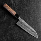 Santoku Schwedenstahl Nashiji Washi Damast Walnussholz Griff 165mm-[Musashi]-[Japan-Küchenmesser]