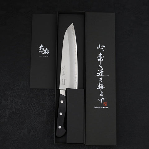Santoku Schwedenstahl Poliert Westlicher Griff 170mm-[Musashi]-[Japan-Küchenmesser]
