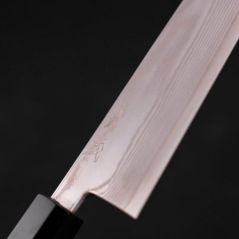 Santoku Silver Steel #3, Damast Büffelhorn und Wenge Griff, 180mm-[Musashi]-[Japan-Küchenmesser]