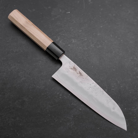 Santoku Silver Steel #3, Nashiji Büffelhorn und Magnolie Griff, 165mm-[Musashi]-[Japan-Küchenmesser]