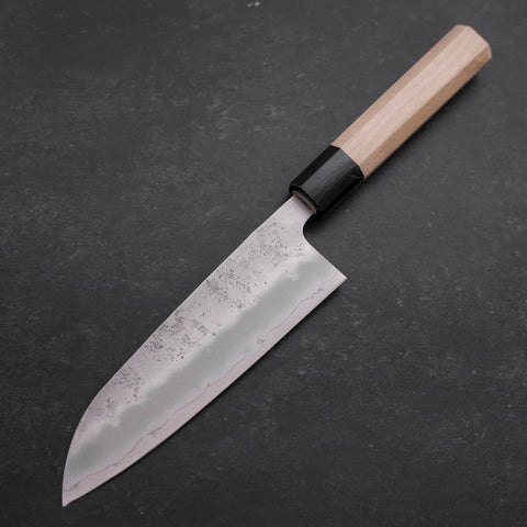 Santoku Silver Steel #3 Nashiji Büffelhorn und Magnolienholz Griff 165mm-[Musashi]-[Japan-Küchenmesser]