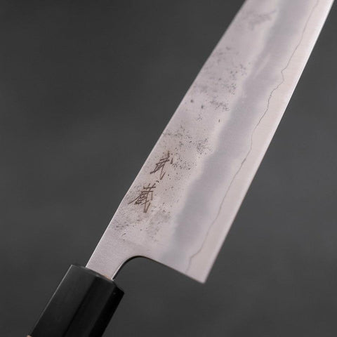 Santoku Silver Steel #3 Nashiji Büffelhorn und Magnolienholz Griff 165mm-[Musashi]-[Japan-Küchenmesser]