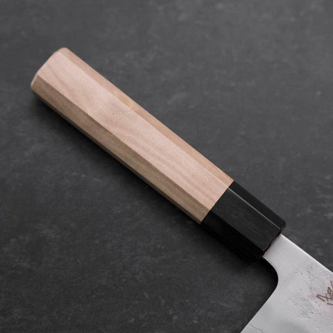 Santoku Silver Steel #3 Nashiji Büffelhorn und Magnolienholz Griff 165mm-[Musashi]-[Japan-Küchenmesser]
