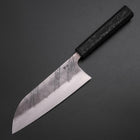 Santoku Silver Steel #3 Nashiji Damast Schwarzer Ishime Urushi Griff 165mm-[Musashi]-[Japan-Küchenmesser]