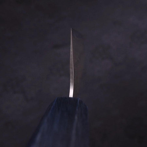 Santoku Silver Steel #3, Nashiji Dunkelblauer Griff, 165mm-[Musashi]-[Japan-Küchenmesser]