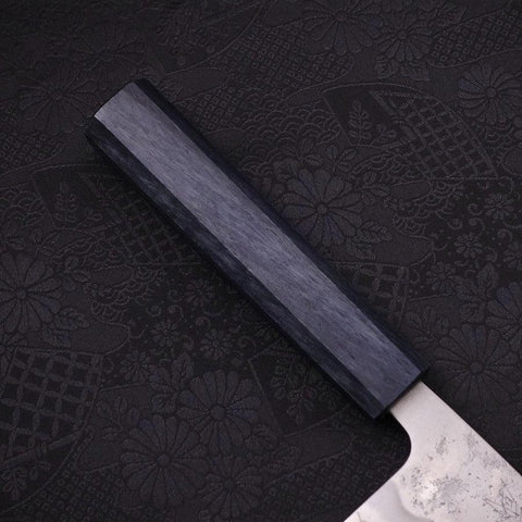 Santoku Silver Steel #3, Nashiji Dunkelblauer Griff, 165mm-[Musashi]-[Japan-Küchenmesser]