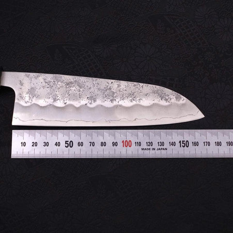 Santoku Silver Steel #3, Nashiji Dunkelblauer Griff, 165mm-[Musashi]-[Japan-Küchenmesser]