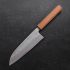 Santoku Silver Steel #3 Nashiji Eichenholz Griff 165mm-[Musashi]-[Japan-Küchenmesser]