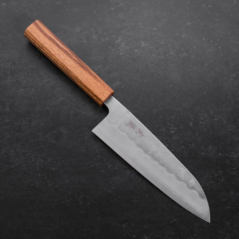 Santoku Silver Steel #3 Nashiji Eichenholz Griff 165mm-[Musashi]-[Japan-Küchenmesser]