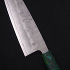 Santoku Silver Steel #3 Nashiji Grüner Ozeanplastik Griff 165mm-[Musashi]-[Japan-Küchenmesser]