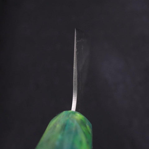 Santoku Silver Steel #3 Nashiji Grüner Ozeanplastik Griff 165mm-[Musashi]-[Japan-Küchenmesser]