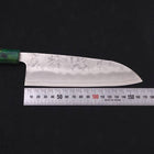 Santoku Silver Steel #3 Nashiji Grüner Ozeanplastik Griff 165mm-[Musashi]-[Japan-Küchenmesser]