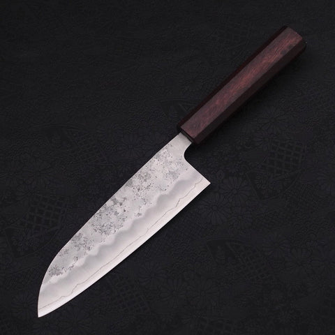 Santoku Silver Steel #3 Nashiji Lila Urushi Griff 165mm-[Musashi]-[Japan-Küchenmesser]
