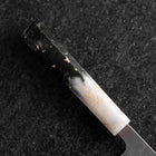 Santoku Silver Steel #3 Nashiji Ocean White Black Gold Handle 165mm (6.5”)-[Musashi]-[Japan-Küchenmesser]