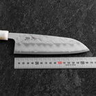 Santoku Silver Steel #3 Nashiji Ocean White Black Gold Handle 165mm (6.5”)-[Musashi]-[Japan-Küchenmesser]