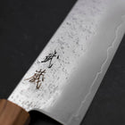 Santoku Silver Steel #3 Nashiji Olivenholz Griff 170mm-[Musashi]-[Japan-Küchenmesser]