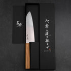 Santoku Silver Steel #3 Nashiji Olivenholz Griff 170mm-[Musashi]-[Japan-Küchenmesser]
