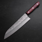 Santoku Silver Steel #3 Nashiji Roter Westlicher Griff 165mm-[Musashi]-[Japan-Küchenmesser]