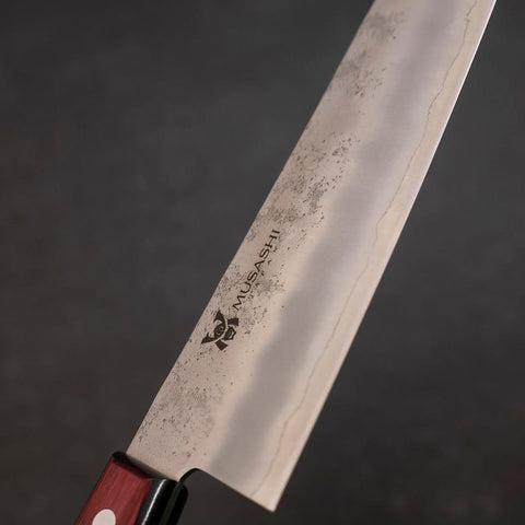 Santoku Silver Steel #3 Nashiji Roter Westlicher Griff 180mm-[Musashi]-[Japan-Küchenmesser]