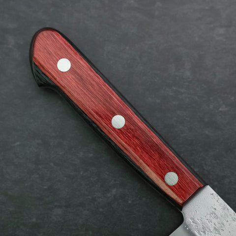 Santoku Silver Steel #3 Nashiji Roter Westlicher Griff 180mm-[Musashi]-[Japan-Küchenmesser]