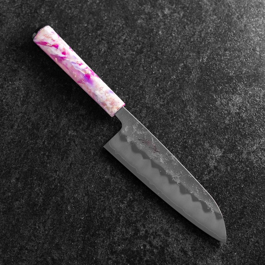 Santoku Silver Steel #3 Nashiji Sakura Ozeanplastik Griff 165mm-[Musashi]-[Japan-Küchenmesser]