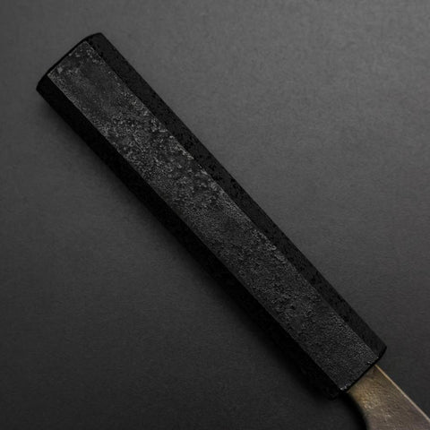 Santoku Silver Steel #3 Nashiji Schwarzer Ishime Urushi Griff 165mm-[Musashi]-[Japan-Küchenmesser]