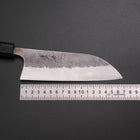 Santoku Silver Steel #3 Nashiji Schwarzer Ishime Urushi Griff 165mm-[Musashi]-[Japan-Küchenmesser]