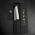 Santoku Silver Steel #3 Nashiji Schwarzer Ishime Urushi Griff 165mm-[Musashi]-[Japan-Küchenmesser]