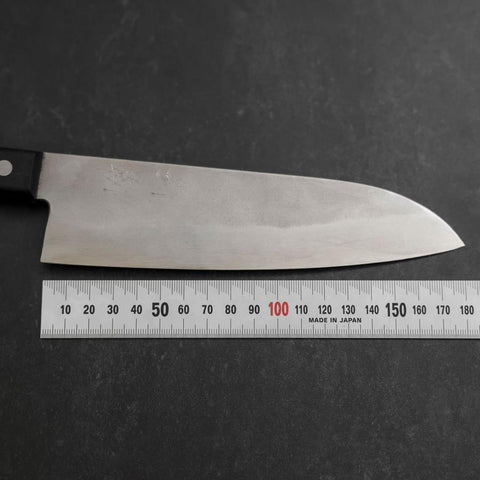 Santoku Silver Steel #3 Nashiji Schwarzer Westlicher Griff 165mm-[Musashi]-[Japan-Küchenmesser]